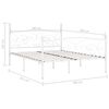 vidaXL Bed Frame White Metal, Plywood Super King Durable Bed Frame