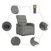 vidaXL Massage Recliner Chair Dark Grey Polyester, Metal, Plywood, Foam