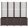 vidaXL Garden Planter Brown Polypropylene Large Modular