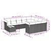 vidaXL Garden Sofa Set Grey PE rattan, powder-coated steel, tempered glass