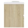 vidaXL Sink Cabinet With Basin Sonoma oak, white Engineered wood, ceramic