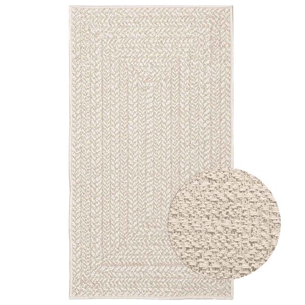 vidaXL Rug Cream Polypropylene (100% PP) 23.6 x 43.3 in Durable Rug