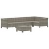 vidaXL Garden Lounge Set Grey PE rattan, powder-coated steel Large