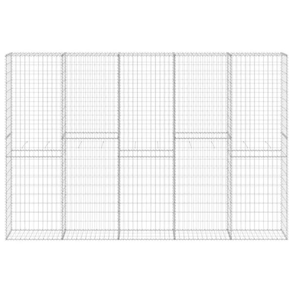 vidaXL Gabion Wall with Covers Galvanized Steel 118.1"x11.8"x78.7"