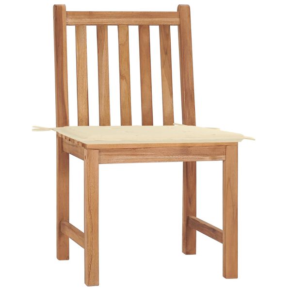 vidaXL Patio Chairs 2 pcs with Cushions Solid Teak Wood