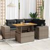 vidaXL Garden Sofa Set Grey Poly Rattan Medium Adjustable Armrests