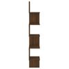 vidaXL Wall Corner Shelf Brown oak Engineered wood 7.9x7.9x50.2 in