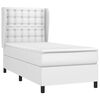 vidaXL Box Spring Bed with Mattress White 39.4"x74.8" Twin Faux Leather