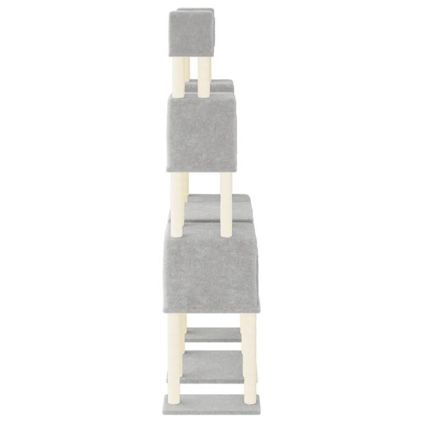 vidaXL Cat Tree Light Gray Engineered wood, plush, sisal 78.3 in