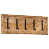 vidaXL Coat Rack Natural wood, Black Solid mango wood, Iron Medium
