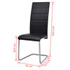 vidaXL Dining Chair Set of 4 Black Faux Leather, Steel Sleek
