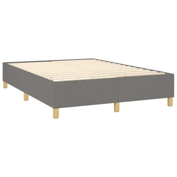 vidaXL Bed Frame Dark Gray 100% polyester fabric, plywood, engineered wood