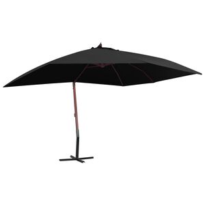 vidaXL Garden Parasol Black Polyester Large UV-resistant materials