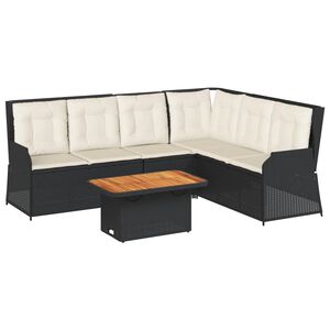 vidaXL Patio Lounge Set Black and cream white