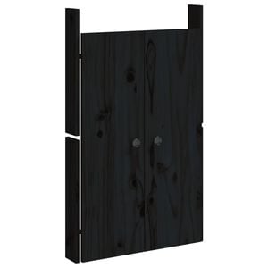 vidaXL Outdoor Kitchen Door Black Solid Pine Wood 19.7x3.5x32.3 in Doors