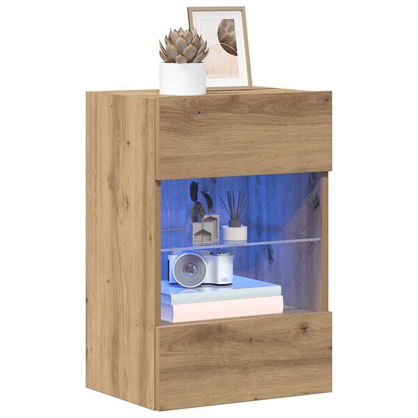 vidaXL TV Wall Cabinet Set of 2 Artisan oak Engineered wood