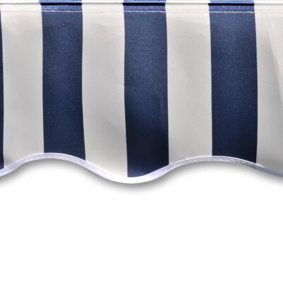 vidaXL Awning Top Sunshade Canvas Blue & White 19.7'x9.8' (Frame Not Included)