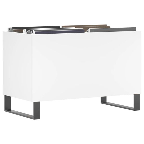 vidaXL Record Cabinet White Engineered wood Medium Vinyl Storage Cabinet