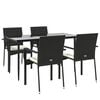 vidaXL Garden Dining Set Black PE Rattan Medium Modular
