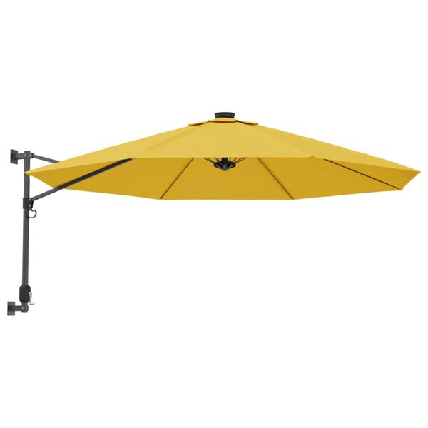 vidaXL Garden Parasol Yellow Aluminum 114.2 in Tiltable Garden Parasol