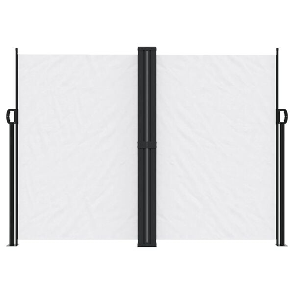 vidaXL Retractable Side Awning White 100% polyester with PU coating Large