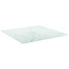 vidaXL Table Top White with marble design Tempered Glass 19.7 x 19.7 in