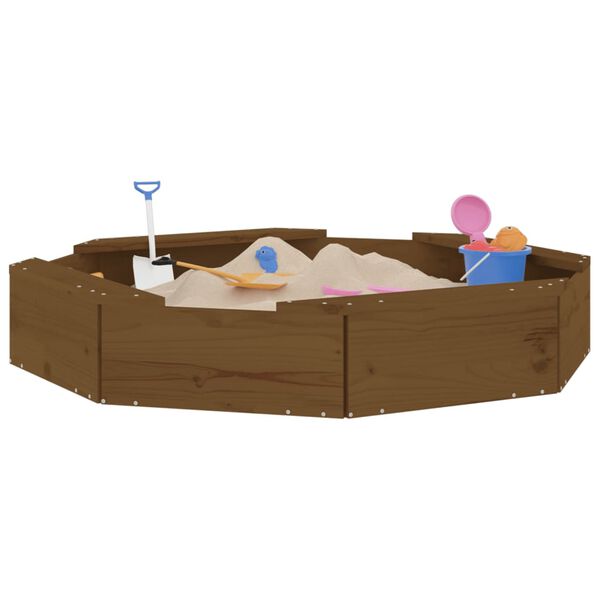 vidaXL Sandbox Honey brown Solid pine wood Medium Durable Sandbox