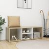 vidaXL Shoe Storage Bench White and Sonoma Oak Engineered Wood