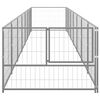 vidaXL Dog Kennel Silver Steel Large Durable Dog Kennel Rectangular