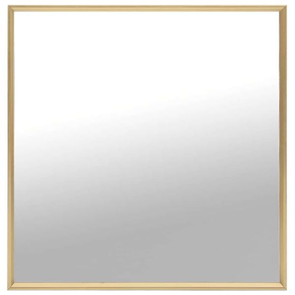 vidaXL Mirror Gold Glass 23.6 x 23.6 in Stylish Look Mirror Square