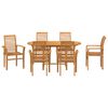 vidaXL Garden Dining Set 7 pcs Brown Solid Teak wood