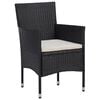 vidaXL Garden Bistro Set Black Poly rattan Medium Removable Covers