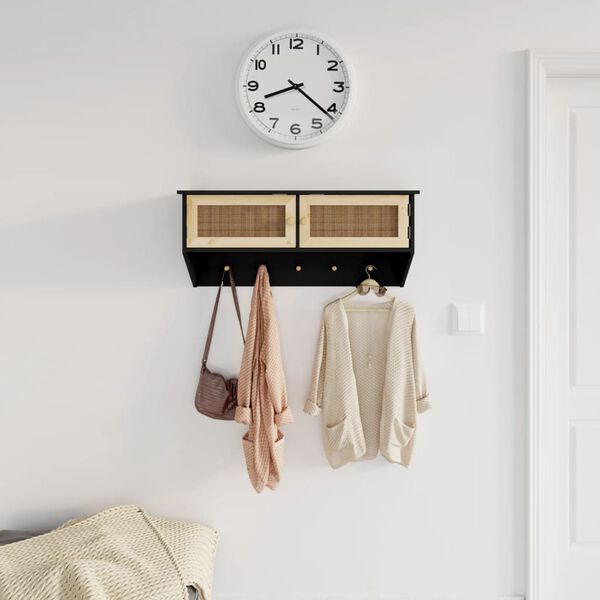 vidaXL Coat Rack Black Engineered wood