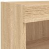 vidaXL TV Wall Unit Sonoma Oak Engineered Wood, Glass Medium