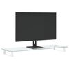 vidaXL Monitor Stand White 39.4"x13.8"x3.1" Tempered Glass and Metal
