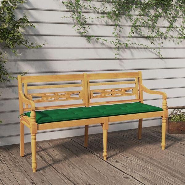 vidaXL Bench Natural Wood Solid Teak Wood 59.1 in Sturdy Bench