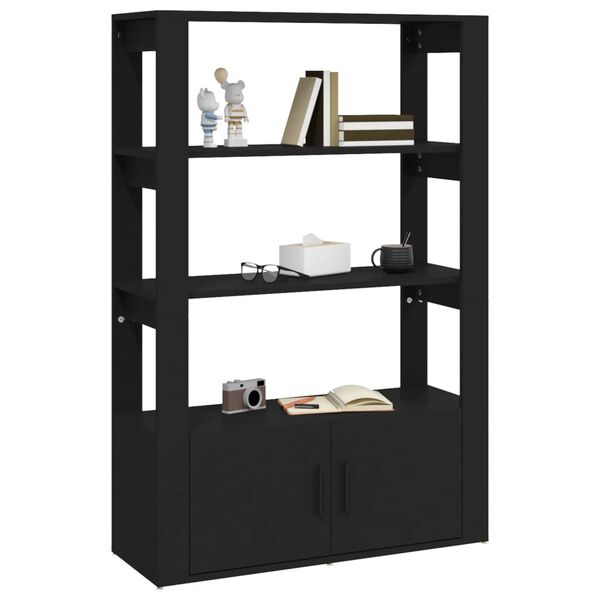 vidaXL Sideboard Black Engineered Wood Medium Sideboard Rectangular