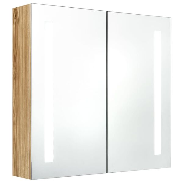 vidaXL Bathroom Cabinet Oak MDF with melamine finish, glass Medium