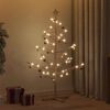 vidaXL Wooden Christmas Tree with Stand Brown 49.21 in Solid pine wood