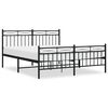 vidaXL Bed Frame Black Powder-Coated Steel 63 x 79 in Bed Frame