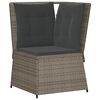 vidaXL Garden Lounge Set Grey PE Rattan Large Adjustable Armrests