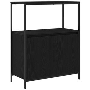 vidaXL Bathroom Cabinet Black Oak Engineered Wood, Steel Medium