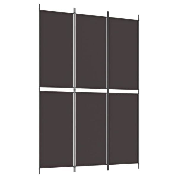 vidaXL 3-Panel Room Divider Brown 59.1"x86.6" Fabric
