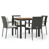 vidaXL Garden Dining Set Black PE Rattan Medium Modular