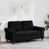 vidaXL 2-seater Sofa Black Velvet, metal, textilene Medium 2-Seater Sofa