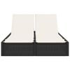 vidaXL Double Sun Lounger Black, Cream White