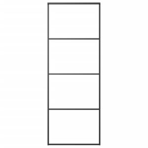 vidaXL Sliding Door Aluminum and ESG Glass 29.9"x80.7" Black