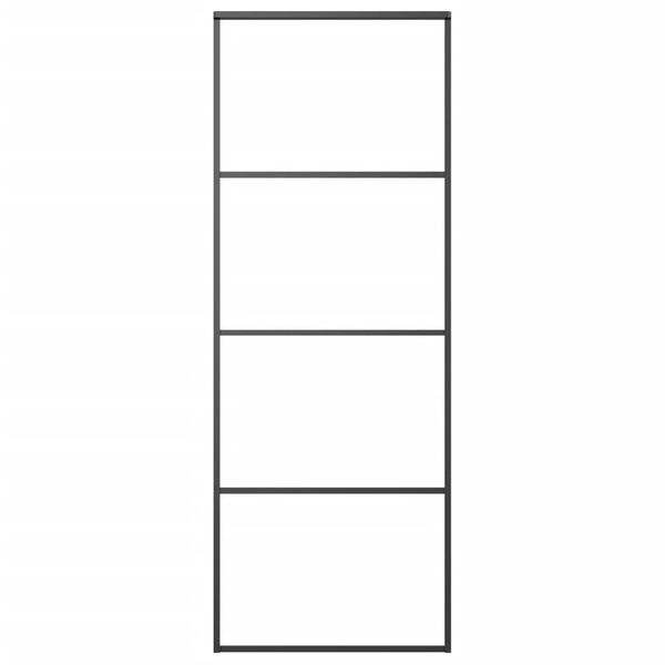 vidaXL Sliding Door Aluminum and ESG Glass 29.9"x80.7" Black