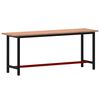 vidaXL Workbench 78.7x21.7x32.1" Solid Wood Beech and Metal