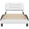 vidaXL Bed Frame without Mattress "Hvar" White and Black 31.5"x78.7" Faux Leather